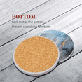 thumbnail image 3 of Juego de posavasos para bebidas de cerámica absorbente con base de corcho, mármol dorado rosa, 3 of 5