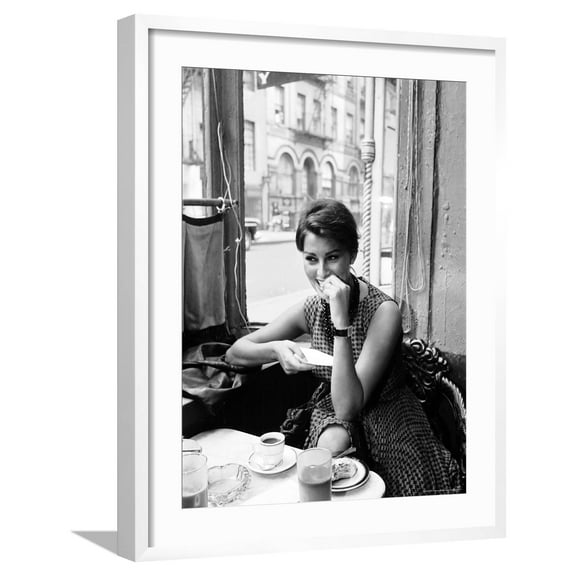 Art.com Sophia Loren Premium Photographic Print by Peter Stackpole, White Frame Wall Art, 23" x 29"