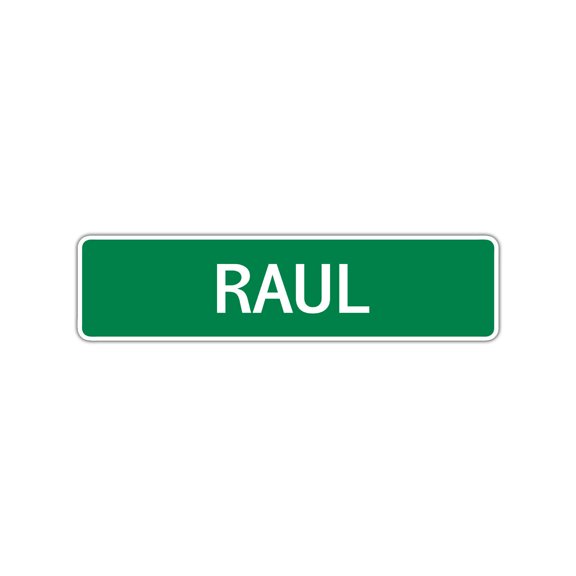 Raul Boys Children Name Letter Printed Label Indoor Outdoor Wall Plaque Decoration Aluminum Metal Sign 4"x13.5"