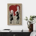 thumbnail image 3 of Wall26 Canvas Print Wall Art Newspaper Kids Paint Heart Graffiti & Street 80s Art Urban Architecture Cityscape Grunge Dark Illustrations Modern Art Decorative for Bedroom/Office - 12"x18", 3 of 5