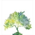 thumbnail image 3 of Ambesonne Tree Duvet Cover Sets, Watercolor Gradient Nature, 2-Queen, Lime Green White, 3 of 7