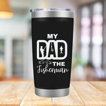 Fishing Gifts for Men 20 oz Fishing Tumbler Cups with Fish Father's Day Fishing Gifts for Dad Grandpa Stainless Steel Insulated Water Wine Tumbler With Lid - Black