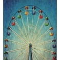 thumbnail image 3 of Vintage Duvet Cover Set, Giant Vertical Revolving Ferris Wheel Activity up Antique Entertainment Old Days Picture, Decorative 2 Piece Bedding Set with 1 Pillow Shams, Twin Size, Blue, by Ambesonne, 3 of 3