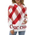 thumbnail image 4 of Red White Checkered Pattern Classic Charm 3D Print Hoodie Men Women Autumn Thin Pullover Sweatshirt Vintage Streetwear Tops, 4 of 6