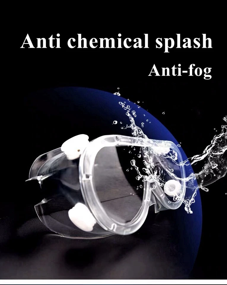 CIRCLE- Clear Protective Safety Glasses Eye Protection Anti-Fog Fit-Over Goggles-2 Pairs