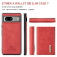 thumbnail image 5 of SaniMore Case for Google Pixel 7A 6.1", PU Leather Case Soft TPU Inner Detachable Magnetic Folding Wallet Card Slots Kickstand Anti-drop Shockproof 360°Protection Cover, Red, 5 of 11