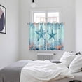 thumbnail image 3 of Coastal Starfish Blue Kitchen Curtains Window Panels, Summer Beach Nautical Coral Insulated Window Treatment Curtain, Grommet Curtains for Bedroom/Living Room/Bathroom, 2 Piece 52"Wx72"L, 3 of 8
