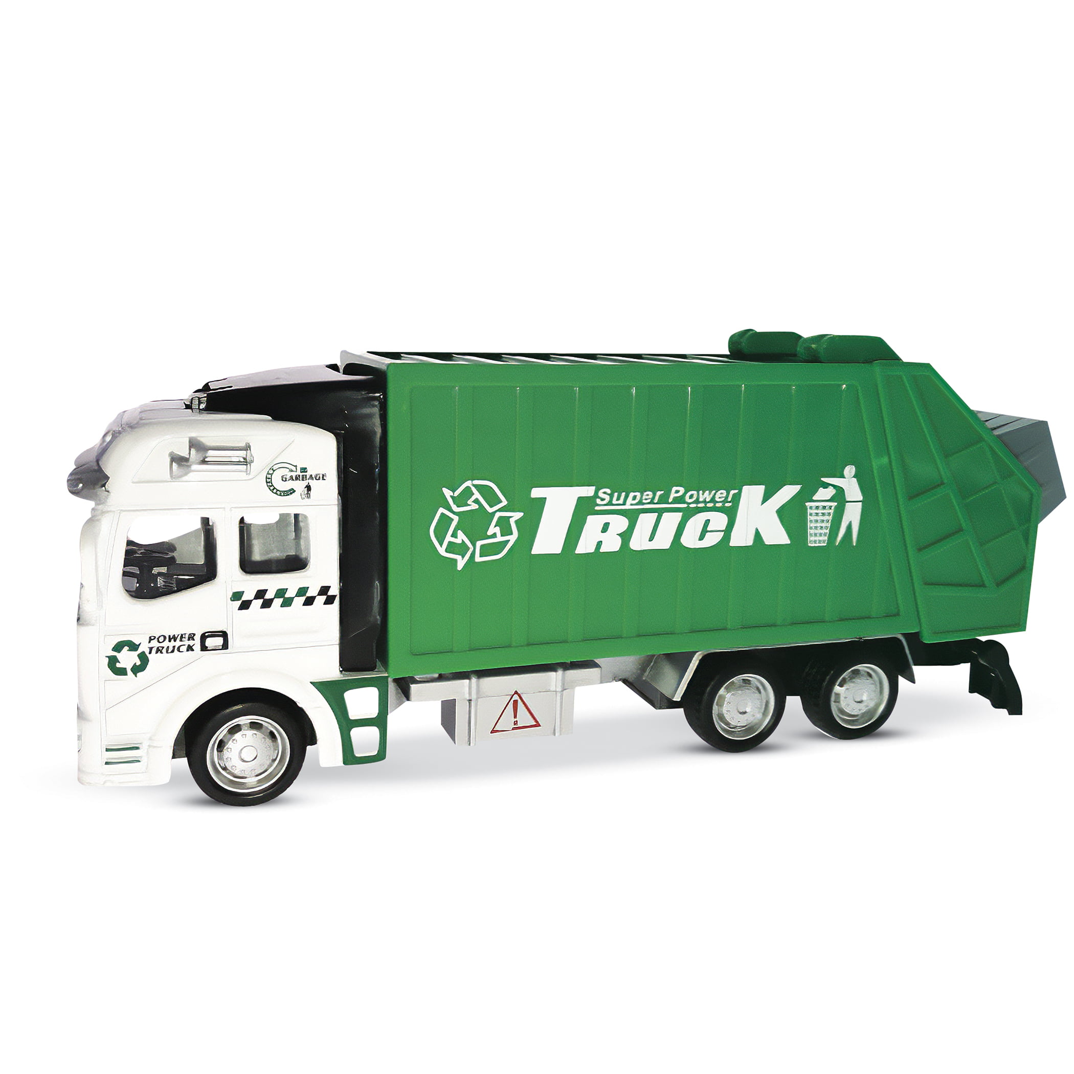 1:48 Garbage Dump Truck Trash Bin Can Model Car Diecast Toy Vehicle Green Kids 