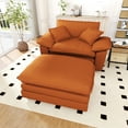 thumbnail image 5 of Lunale Oversized Lounge Chair & Ottoman Set - 48" Cloud Corduroy Accent Armchair for Modern Living/Bedroom, Orange Corduroy, 5 of 8