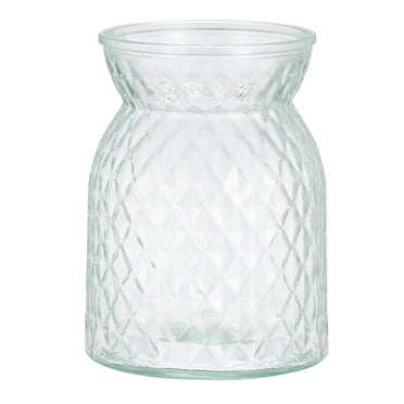 Uxcell 4"x6" Clear Glass Flower Vase Modern Vintage Flower Vase for Home Office Decoration, Transparent