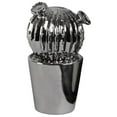 thumbnail image 2 of Urban Trends Collection Coated Finish Silver Ceramic Large Cactus Figurine with Flowers, 2 of 2