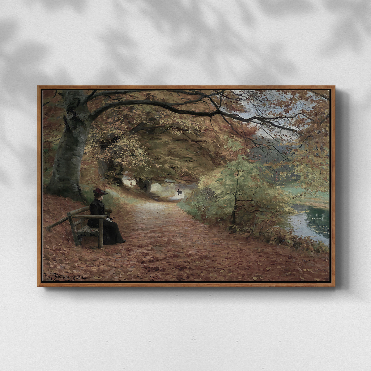 Vintage Landscape-CCCXXII By Wexford Home Framed in Walnut Wood Gallery Wrapped Canvas 17 in. x 25 in.