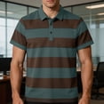 thumbnail image 6 of ZOYOEN Mens Striped Polo Shirts with Pocket- Casual Regular Fit Short Sleeve Classic Summer Business Shirts Green Size XL, 6 of 8