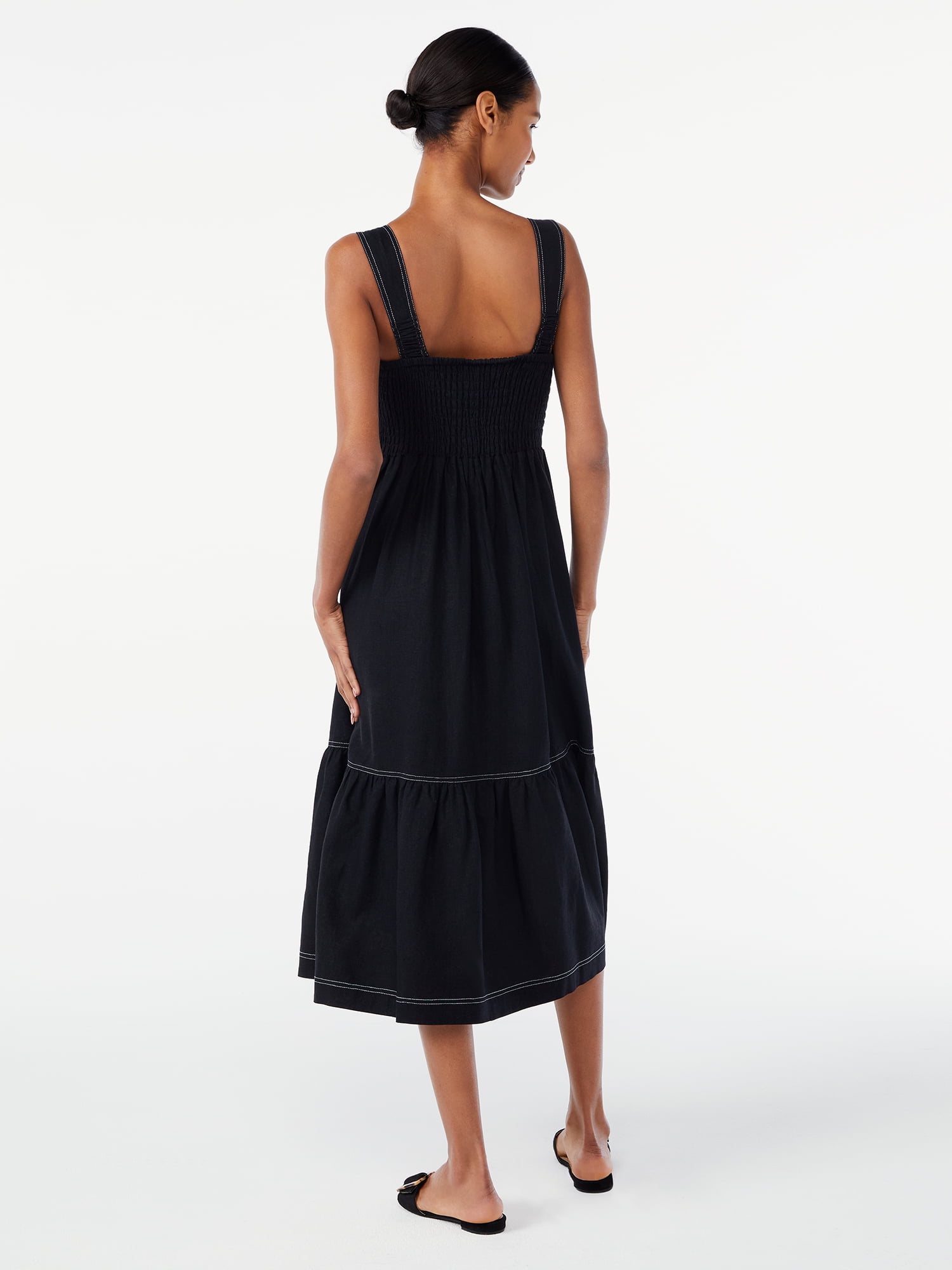 Scoop Women's Linen Blend Maxi Dress - Walmart.com