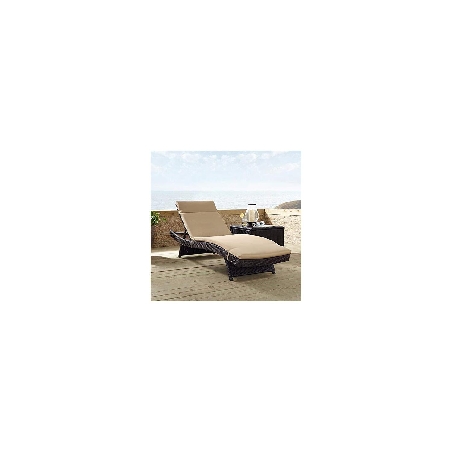 Biscayne Outdoor Wicker Chaise Lounge Mocha/Brown