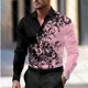 thumbnail image 3 of Camisa formal informal de negocios con diseño floral para hombre, camisa con botones para fiesta, uso diario, primavera y verano, solapa, manga larga, 11 colores, tela suave, 3 of 5