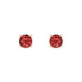 thumbnail image 3 of 0.5 Ct Round Cut Studs Red Natural Garnet 18K Rose Solid Solid Gold Everyday Dainty Earrings Push Back, 3 of 7