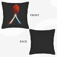 thumbnail image 6 of Set of 2 Throw Pillow Covers 18x18in - Dark Background with Red Moon & Illuminated Triangular Design - Perfect for Couch Bed Car, 6 of 8