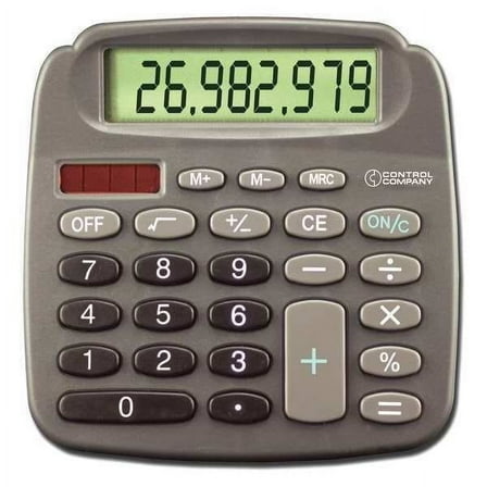 Control Co Portable Calculator,4 3/4" W,4 1/2" H 6031