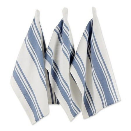 

18 x 28 in. Stonewash Blue Chef Stripe Dishtowel - Set of 3