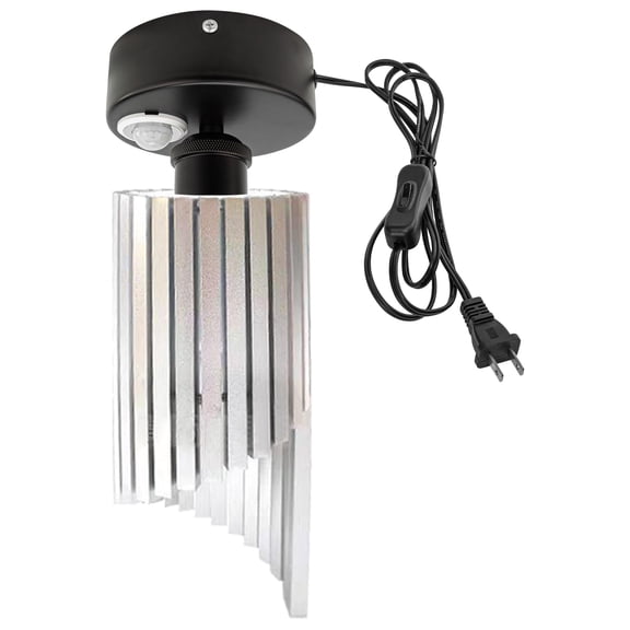 Kiven Motion Sensor Ceiling Light, Motion Activated Plug-in Ceiling lamp, Modern Iron Motion Lights, Adjustable Delay Time for Laundry Bathroom Stair Hallway,Silver Finish TB3328