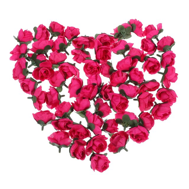 GOOHOCHY 60 rosas artificiales de 3 cm para ramos de boda, centros de mesa, decoración de fiestas (rosa)