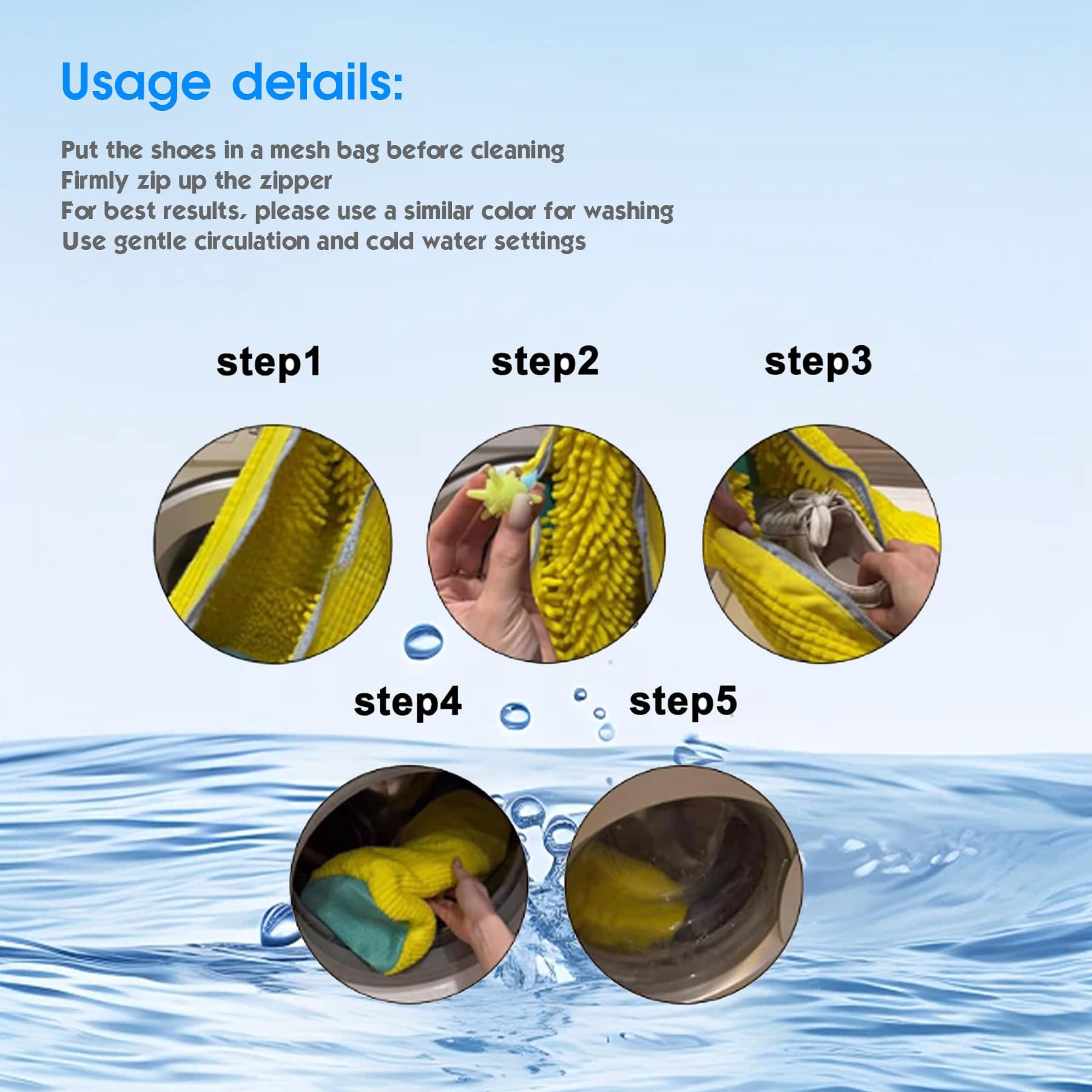 2 Pack Shoe Washing Machine Bag, Reusable Shoe Cleaning Bag for Washer and Dryer, Versatile Shoe Laundry Shoe Bag for 360° Cleaning White Shoes Sneaker Tennis Shoes