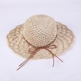 thumbnail image 3 of Women's Foldable Straw Sun Hat Wide Brim UPF 50+ Crochet Summer Floppy Beach Hat, 3 of 8