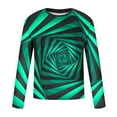 thumbnail image 3 of Tawop Mens Shirts Crew Neck Long Sleeve Pullover Graphic Geometric Casual Green XL, 3 of 5