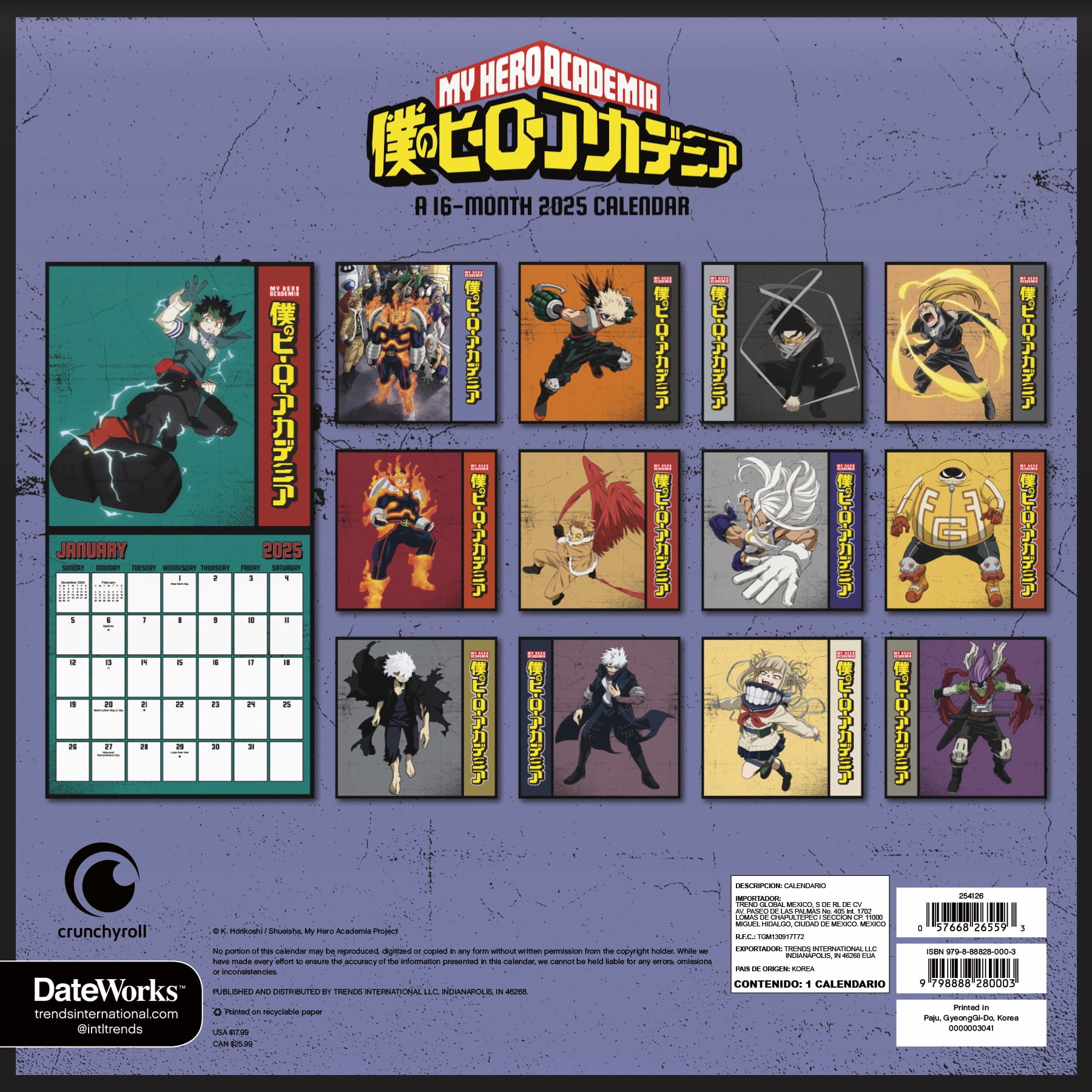 Trends International 2025 My Hero Academia Wall Calendar - Walmart.com