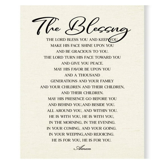 Scripture Poster Wall Art - The Blessing Poster, Christian Wall Decor, Wood Poster , Canvas Poster , Religious Artwork For Home Church Decor, Christian Gift