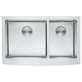 thumbnail image 3 of Zuhne Deep Double Basin Farmhouse Sink with 33 Inch Curved Apron Front, 3 of 9