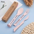 thumbnail image 1 of Kitchen Supplies Cutlery 4 Sets Portable Cutlery Set Spoon Fork Chopsticks Tableware Set For Celebrate Holidays Picnics Daily Use Travel Flatware Set(4 Colors), 1 of 4
