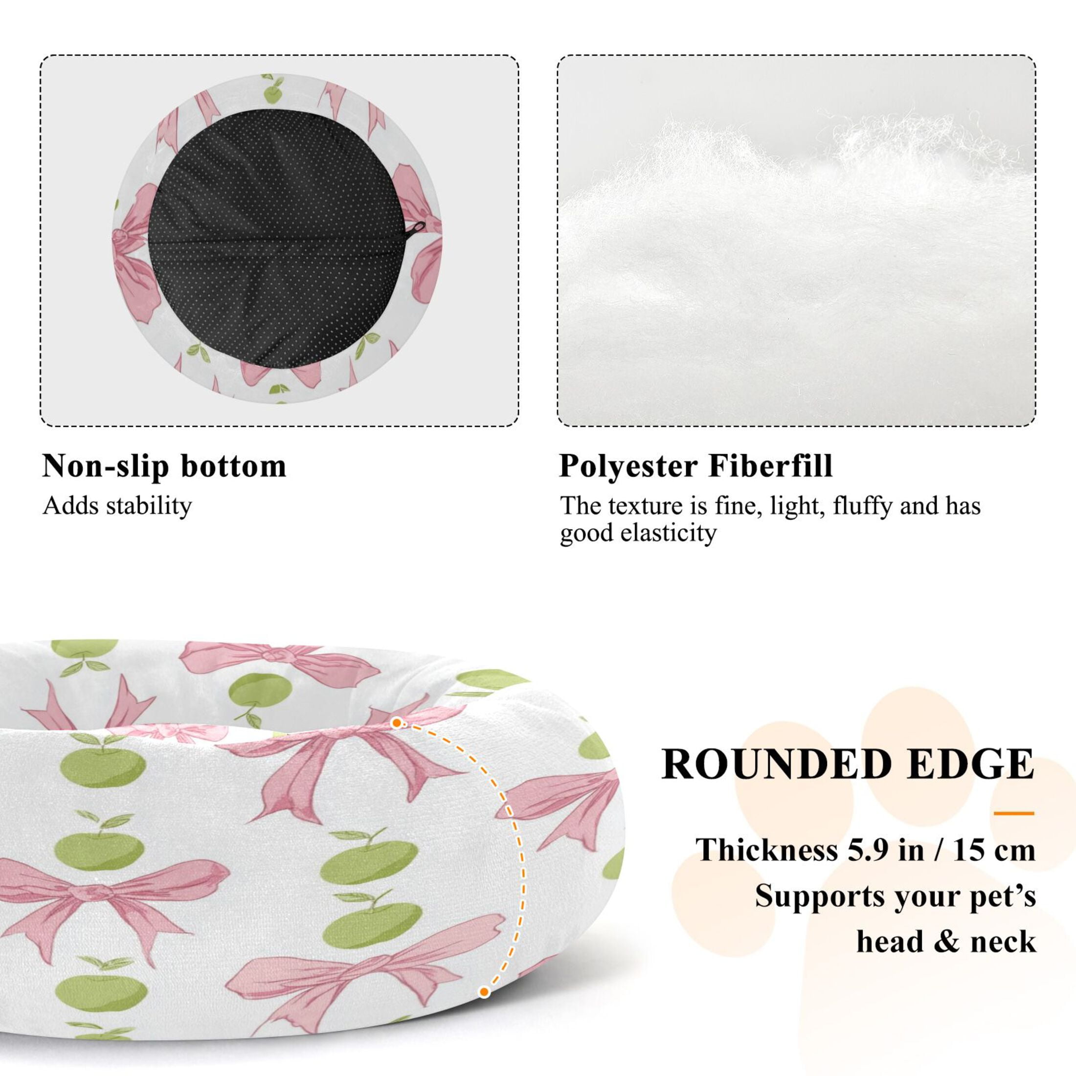 Iauyy Pet Couch Donut Cat Bed for Indoor Cats/Small Dogs Washable & Machine with Non-slip Bottom Calming Cat Furniture, Fashionable Patterns (XS)