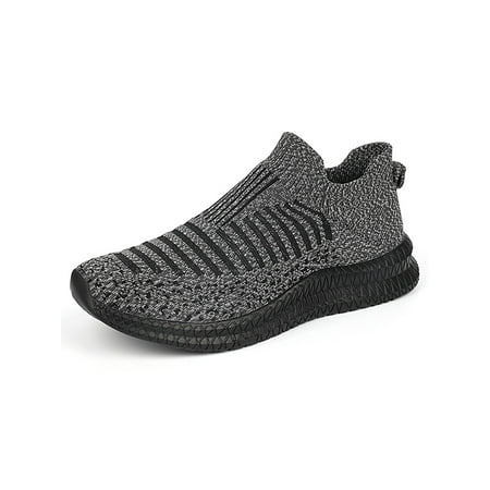 

MAWCLOS Mens Sock Sneakers Slip On Walking Shoes Knit Upper Running Shoe Men Trainers Gym Fashion Mesh Flats Gray 6.5