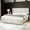 Distressed White, variant on LUXOAK Full Size Bed Frame with Natural Wood Platform, 49" Fluted Headboard, Black