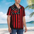 thumbnail image 3 of Susaid Nautical American Flag Print Short Sleeve Shirts Button Down Casual Shirts Summer Beach Aloha Button Down Short Sleeve for Men ,3X-Large, 3 of 7
