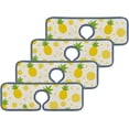 thumbnail image 3 of SKYSONIC Faucet Absorbent Mat 2 Pcs Pineapple And Yellow Dot Kitchen Faucet Splash Catcher Washable Counter Drying Pads Behind Faucet for Kitchen Bathroom, 3 of 7