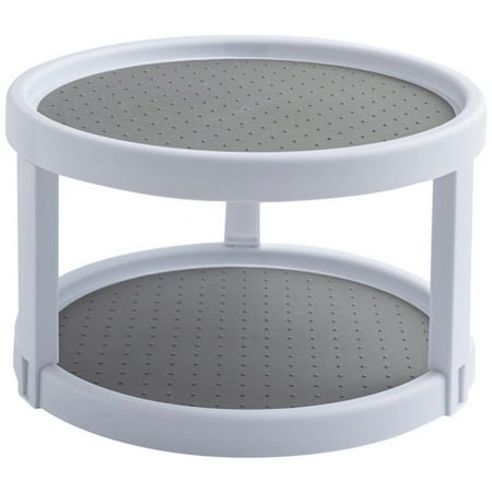 

Non-Skid Pantry Cabinet Lazy Susan Turntable 9-Inch Double Layer Gray