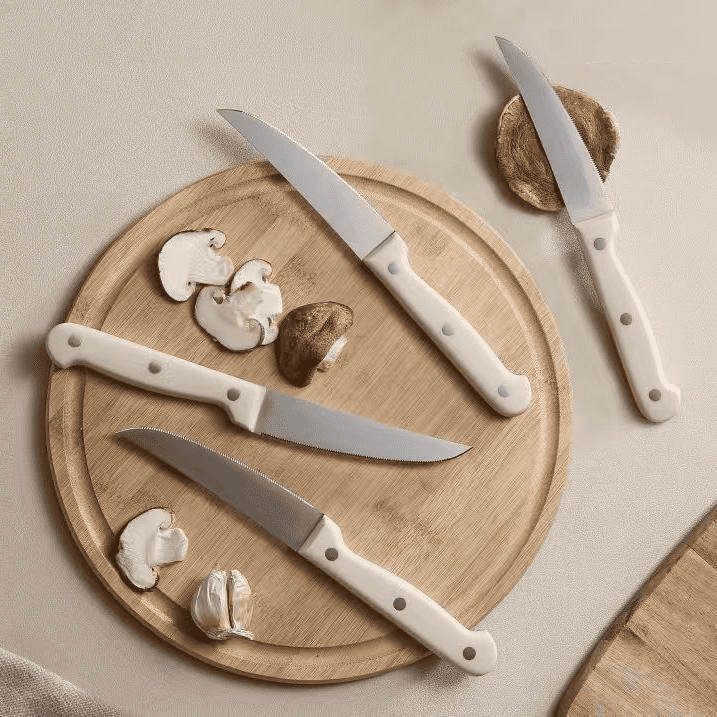 Jozram 14 Pcs Knife Set with Wooden Block Stainless Steel Knives with Ergonomic Handle, Forged