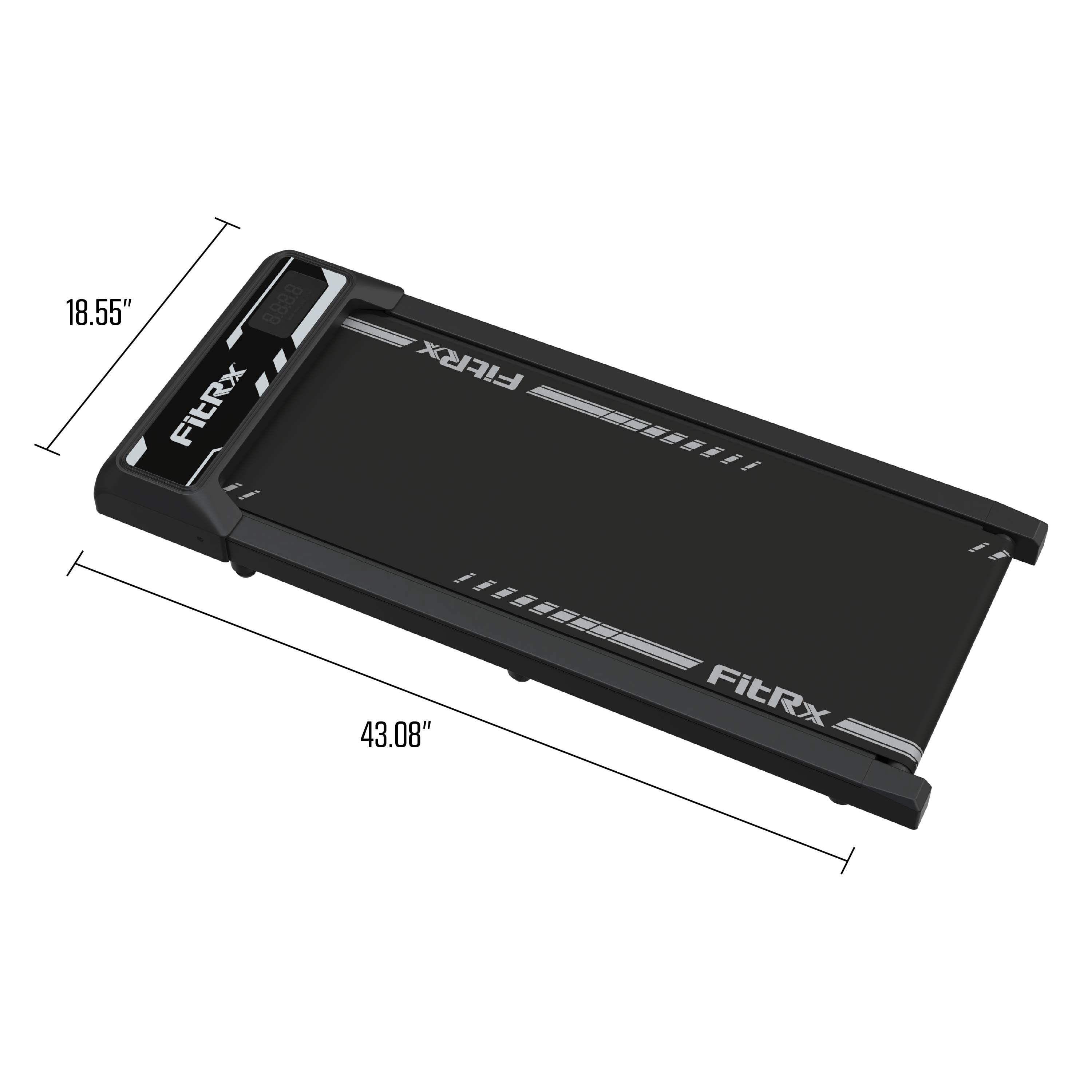 FitRx Pacer Walking Pad, 265lbs Capacity Incline Under Desk Walking Pad with Bluetooth Connectivity and Remote Control for Home and Office