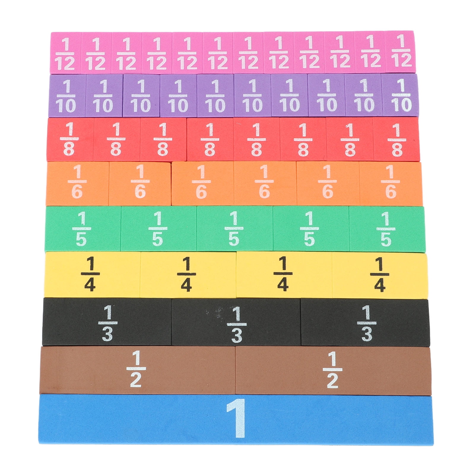 51pcs Fraction Tiles Teaching Resources Brain Training Resin