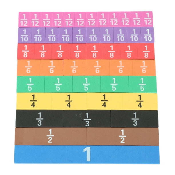 Juego de 51 fichas magnéticas de fracciones para niños, recursos didácticos, entrenamiento cerebral, resina, manipuladores matemáticos.