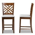 thumbnail image 4 of Baxton Studio Caron Modern and Contemporary Grey Fabric Upholstered Walnut Brown Finished 2-Piece Wood Counter Height Pub Chair Set, 4 of 7