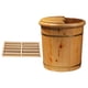 thumbnail image 3 of Baño de pies de madera, lavabo para remojo de pies, bañera para remojo de pies con rodillo de cobertura, 3 of 9