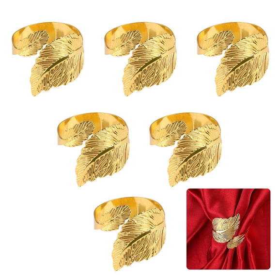Leaf Napkin Rings, 6PCS Stretchable Leaf Napkin Ring Circle, Party Napkin Rings