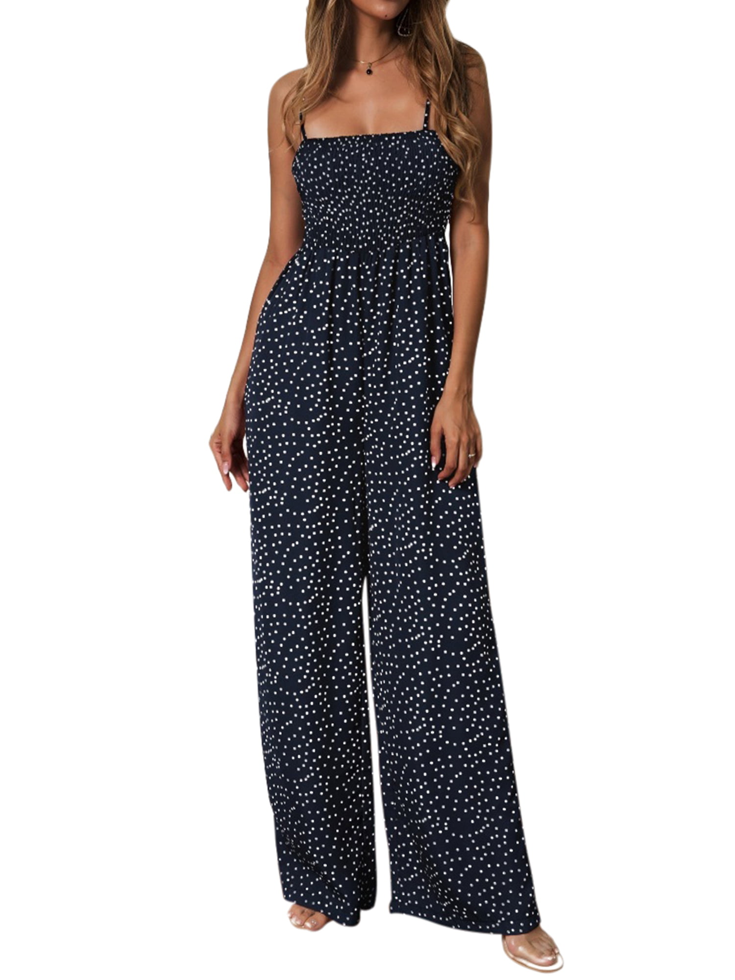 Womens Clothing Jumpsuits and rompers Full-length jumpsuits and rompers Blue Sugarlips Synthetic Lanah Strapless Wide Leg Jumpsuit in Navy 