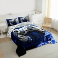 thumbnail image 3 of Feelyou Modern Game Gamer Full Size Comforter Sets, Honeycomb Gamepad Blue Bedding Comforter Set, Teens Kids Boys Girls Reversible Bedding Sets, Ultra Soft Bedroom Decor, 3pcs, 3 of 8