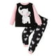 thumbnail image 1 of Odeerbi 1-6 Años Conjunto Sudadera Algodón Niñas Sudadera Cuello Redondo Sudadera Pantalón Dos Piezas Ropa de Dormir Conjunto, 1 of 3