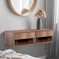 thumbnail image 5 of JONATHAN Y Ettore 15.71" Mid-Century Modern Floating Wall Mounted Nightstand with Soft-Close Drawer and Cable Hole, Dark Brown, 5 of 7